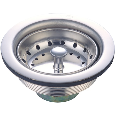 Olympia Faucets Stainless Steel Duo Basket Strainer, Polished Chrome ACS-300100